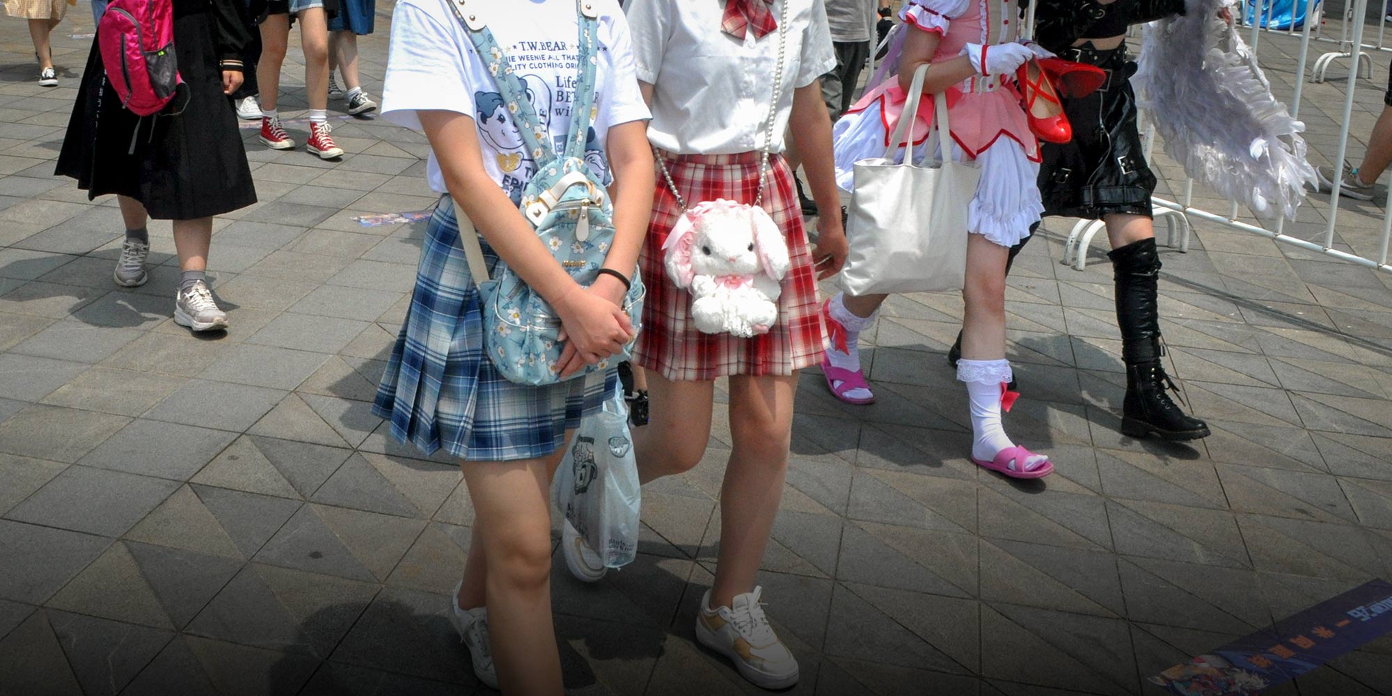 Japanese teenager almost lost her undies from a skirt shark