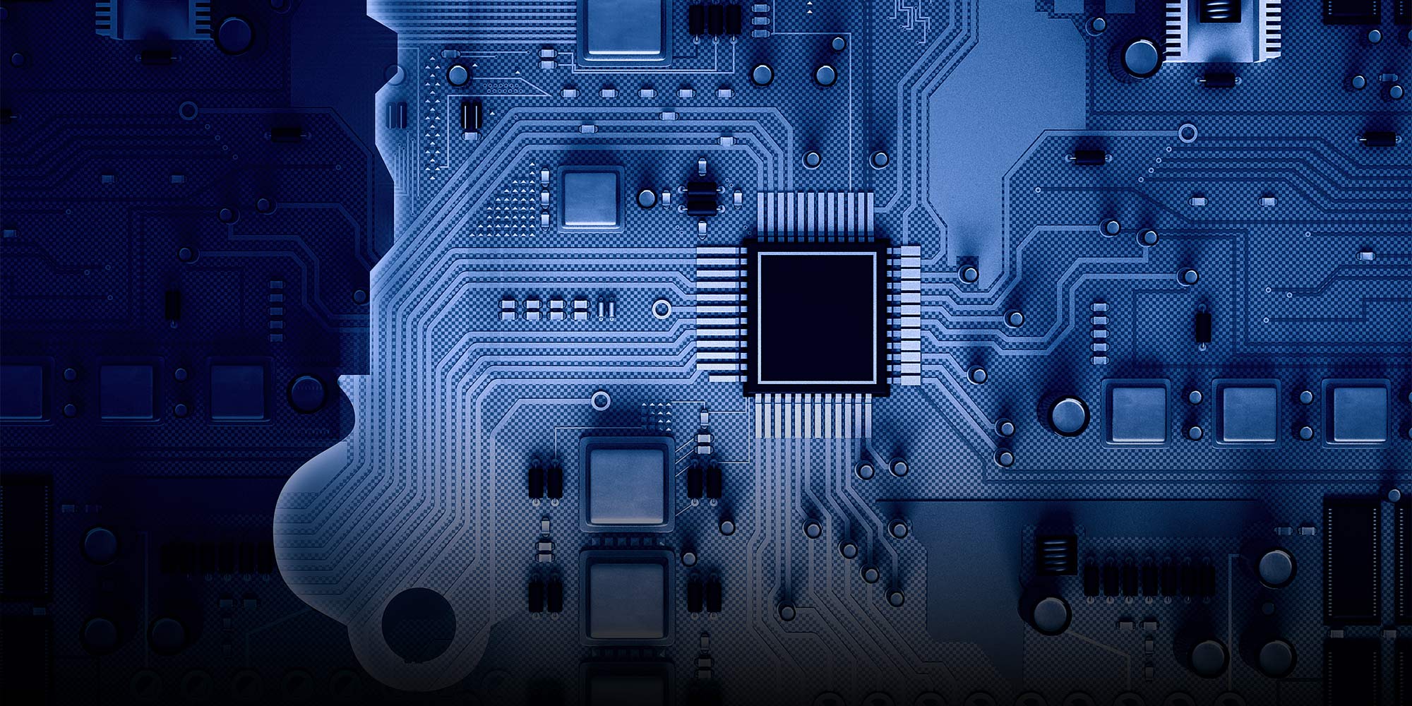 Circuit Board Blue pattern. Microchips Design photos background. Board background. Motherboard Wallpaper.